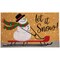 Northlight Brown and White Snowman Let it Snow Rectangular Coir Christmas Doormat 18" x 30"